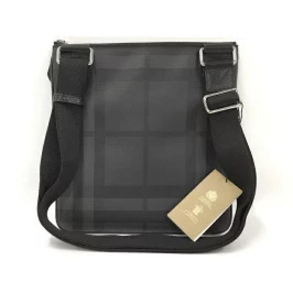 BURBERRY Shoulder Bag Messenger Check Leather Black - Picture 2 of 9